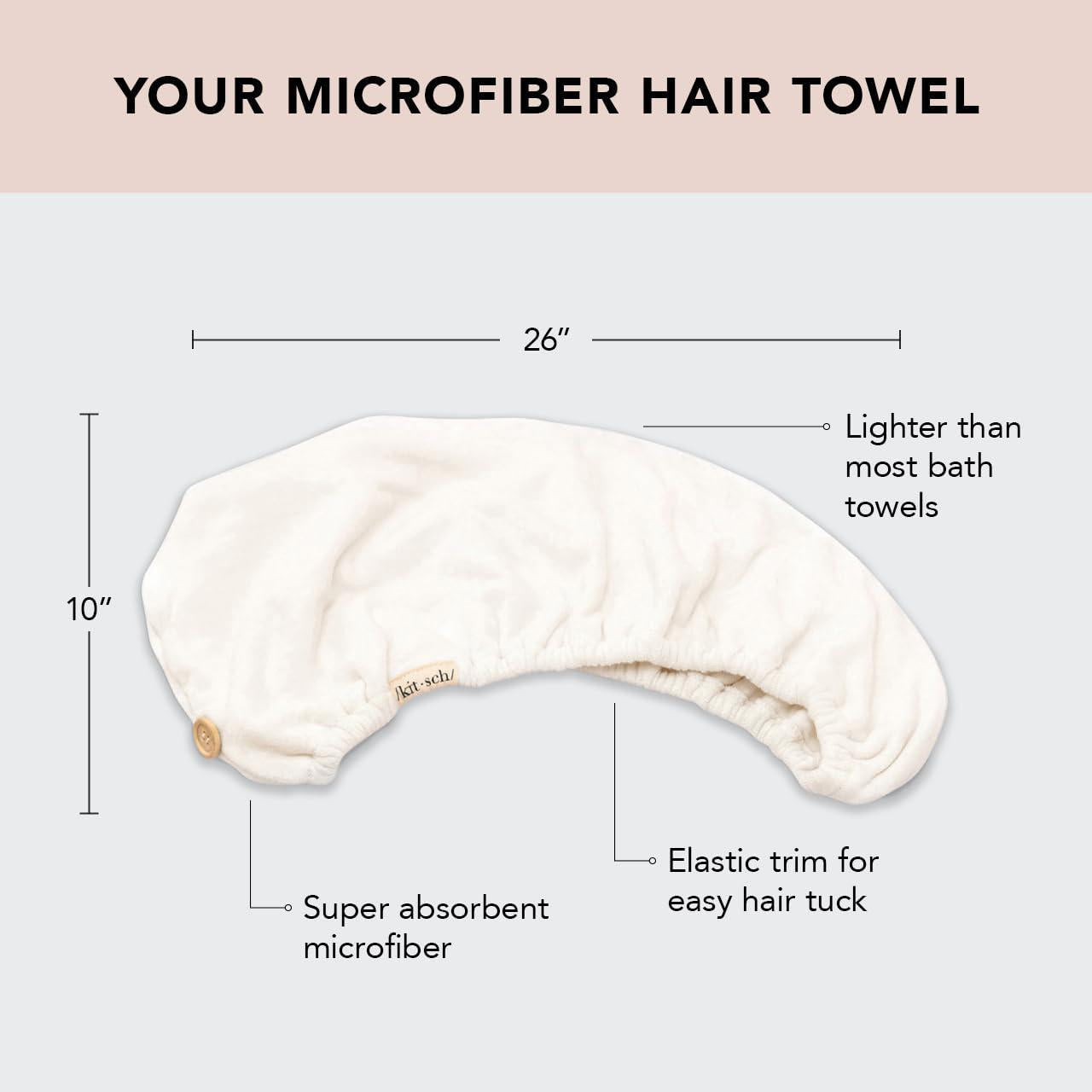 Kitsch Microfiber Quick Dry Hair Towel 女士超细纤维速干毛巾