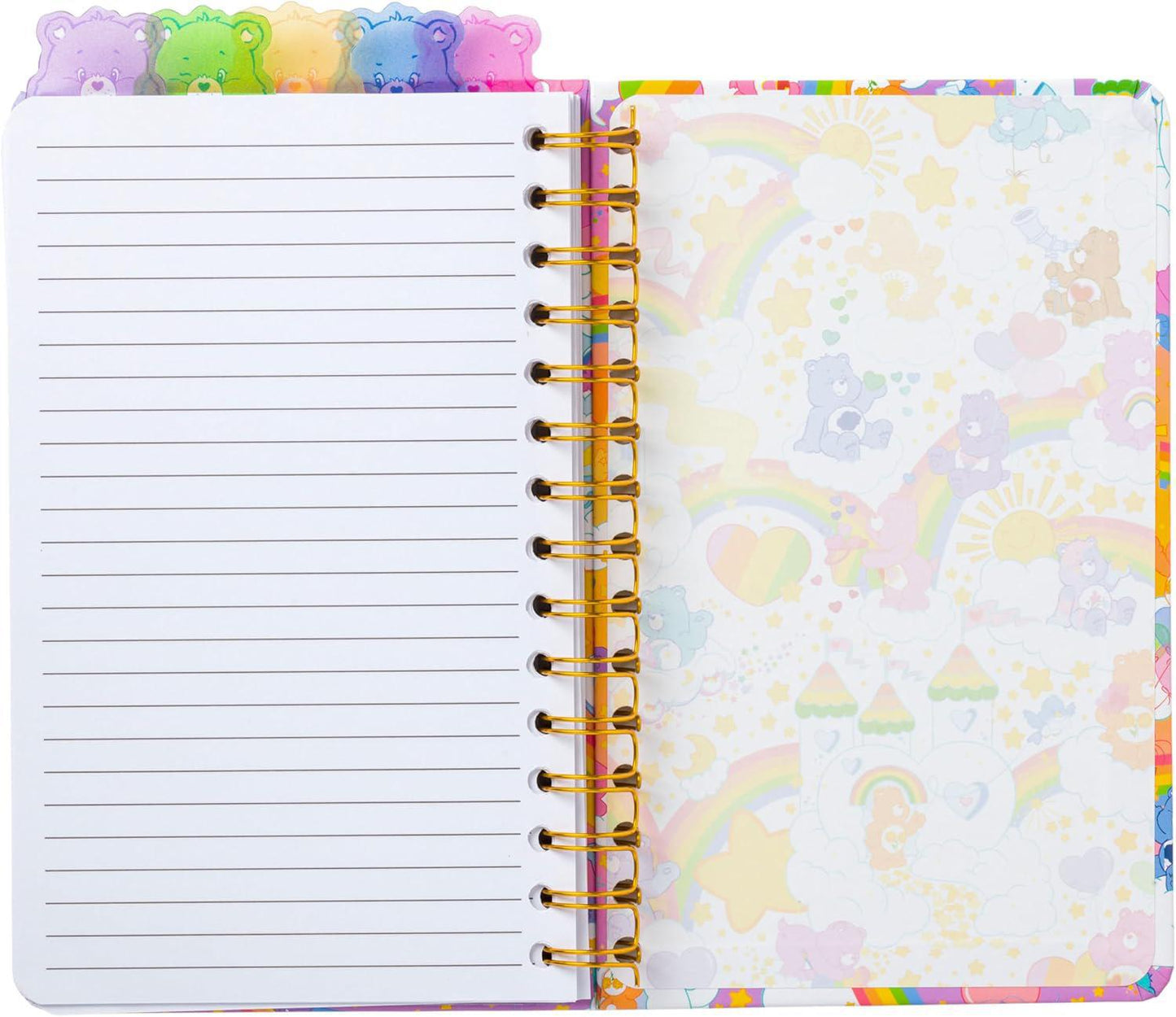 Care Bears Rainbow Stars 8” x 5” Spiral Tabbed Notebook 爱心熊彩虹星8”x5”螺旋标签笔记本
