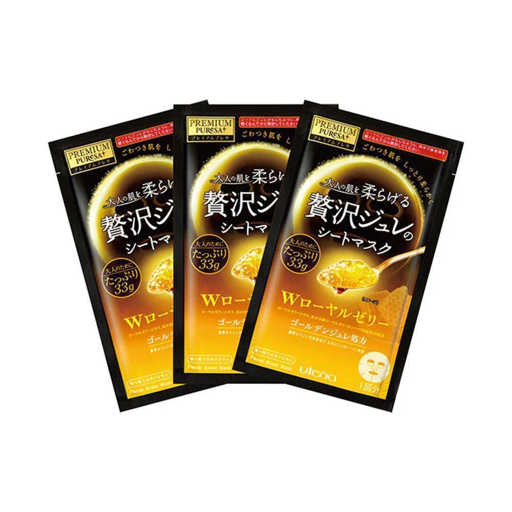 Utena Premium Presa Golden Gel Mask Royal Jelly 佑天兰黄金凝胶蜂王浆面膜 3x33g