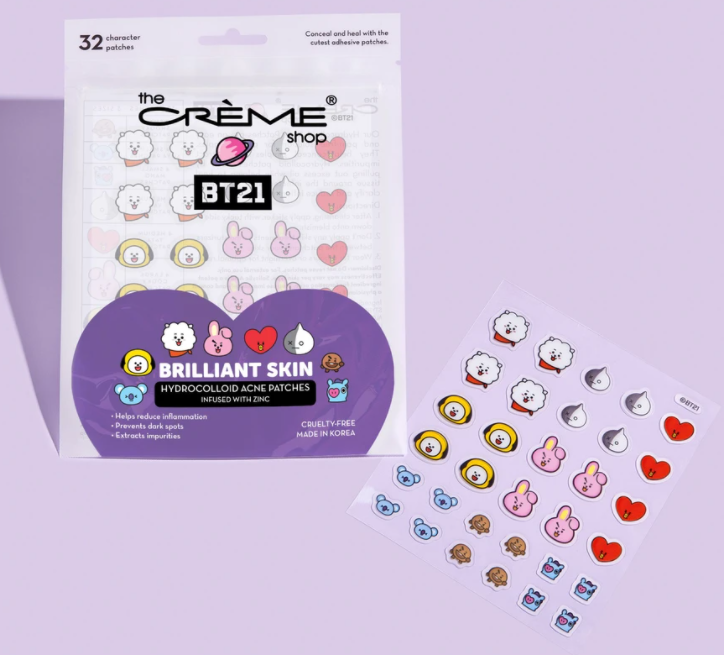The Creme Shop BT21 Brilliant Skin Hydrocolloid Acne Patches 宇宙明星水胶体痤疮贴片祛痘贴