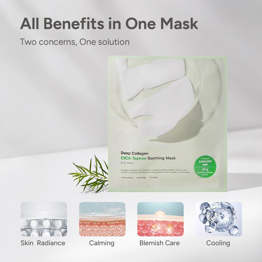 Sungboon Editor Deep Collagen Cica Teatree Soothing Mask 韩国Sungboon Editor深层胶原蛋白茶树隔夜面膜 4ea