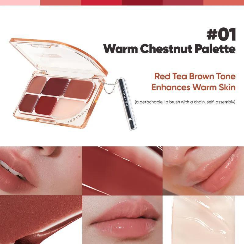 Judydoll 6-Color Multi-Use Lip Palette 橘朵6色多功能唇彩盘