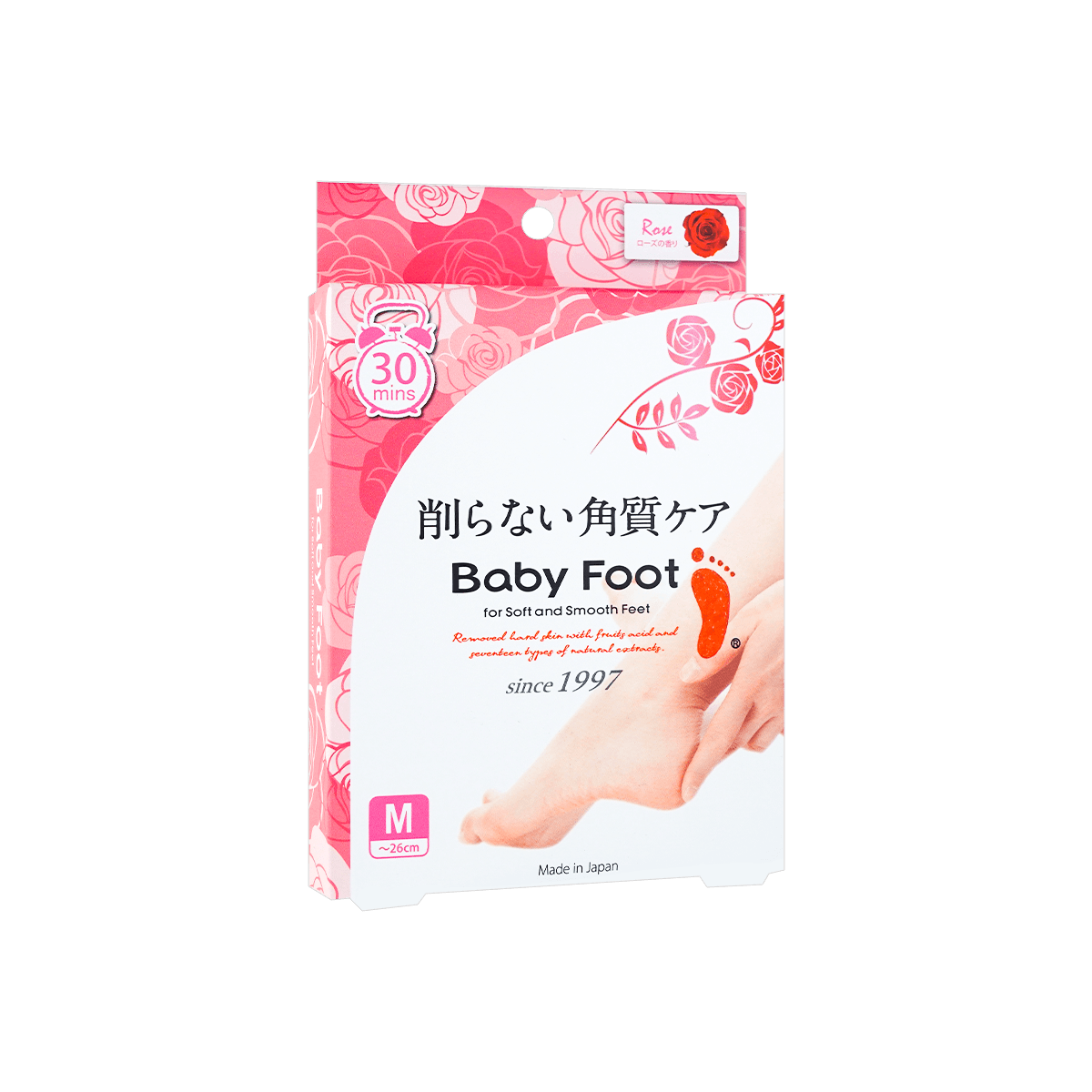 Liberta Baby Foot Easy Pack 30min Rose 日本Liberta30分钟深层去角质玫瑰味足膜