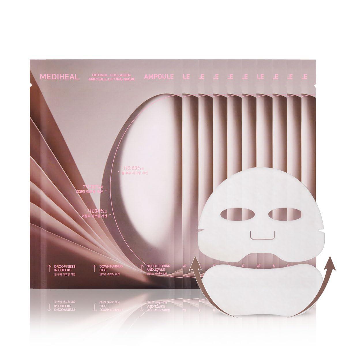 Mediheal Retinol Collagen Lifting Mask 美迪惠尔视黄醇胶原蛋白轮廓提拉弹力面膜 4pcs