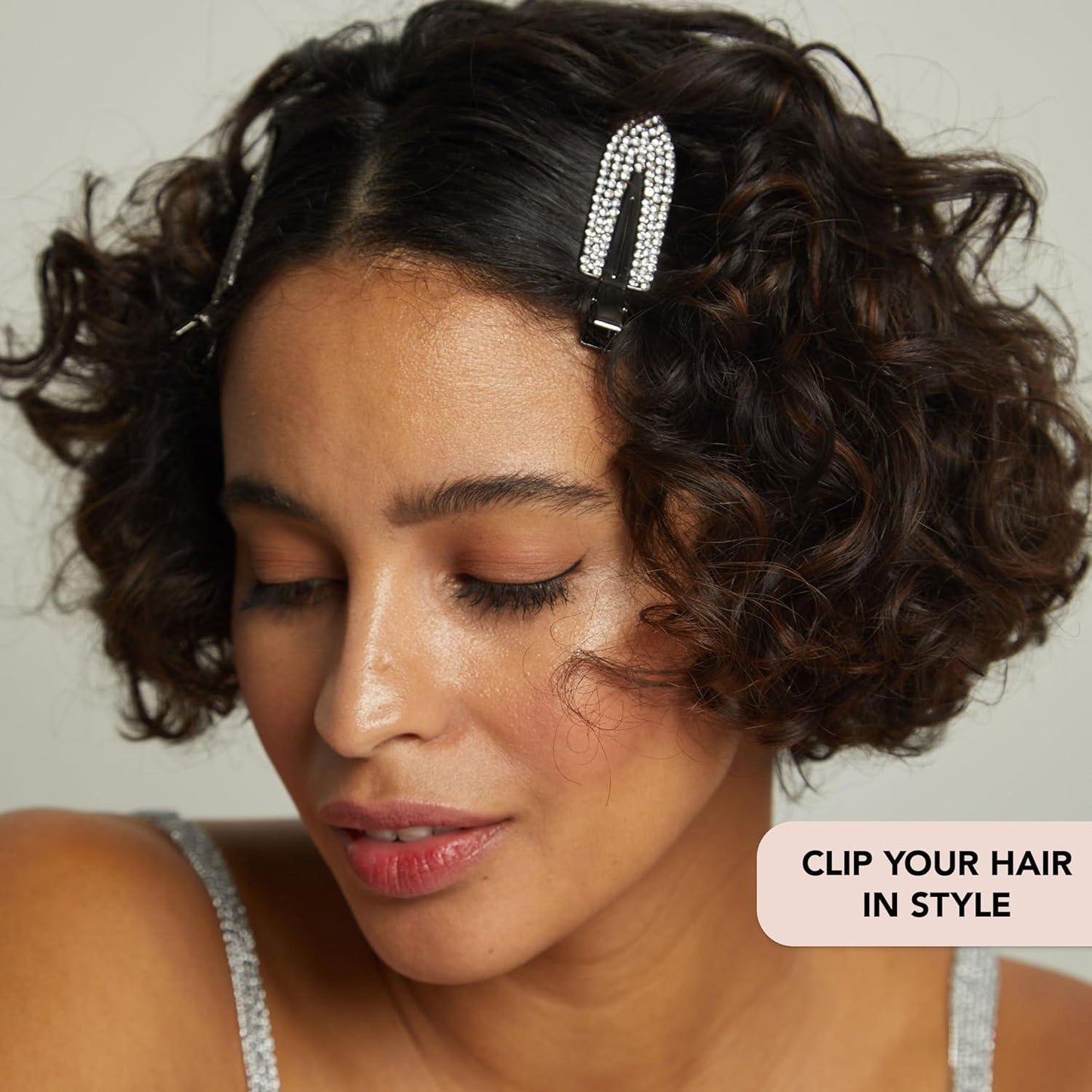 Kitsch Metal Rhinestone Creaseless Clips 2pc Set 金属水钻无痕发夹 2件