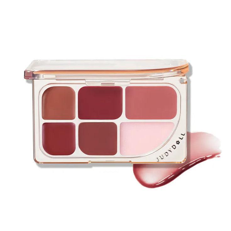 Judydoll 6-Color Multi-Use Lip Palette 橘朵6色多功能唇彩盘