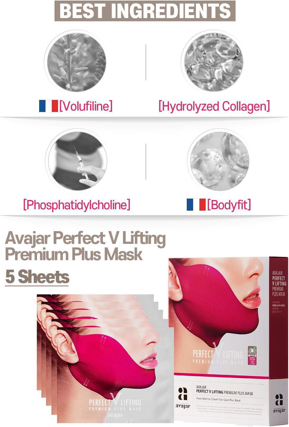 Avajar Perfect V Lifting Premium Plus Skin Mask 美法扎完美V型面部提拉面膜 5 Sheets