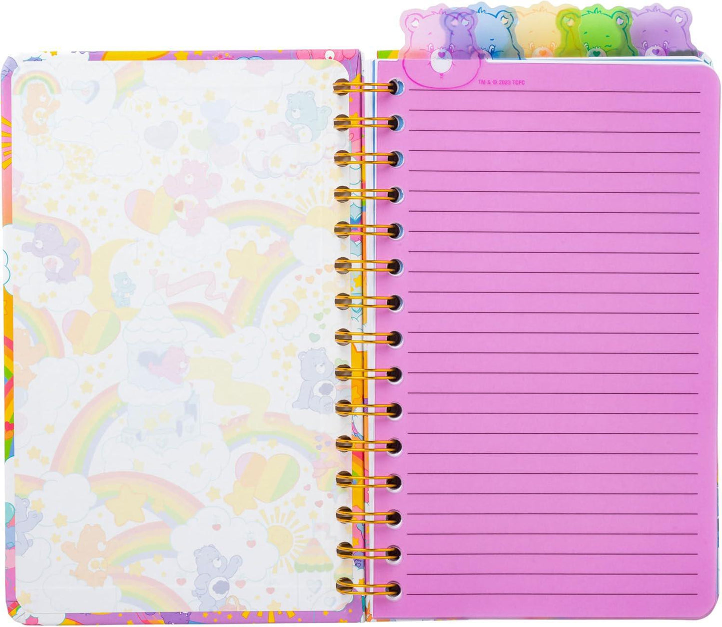 Care Bears Rainbow Stars 8” x 5” Spiral Tabbed Notebook 爱心熊彩虹星8”x5”螺旋标签笔记本