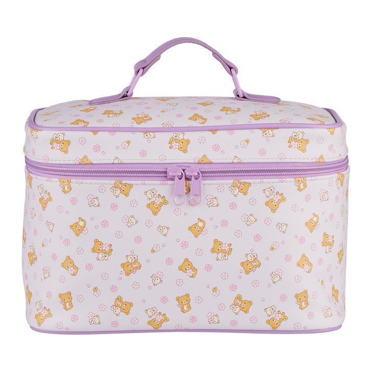 San-X Rilakkuma Cherry Blossom Cosmetic Bag Purple 日本San-X轻松熊樱花紫色化妆包