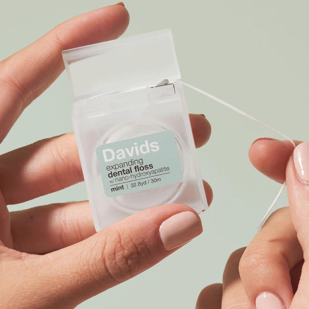 Davids Expanding Dental floss Refillable Dispenser 伸缩牙线薄荷味 30m