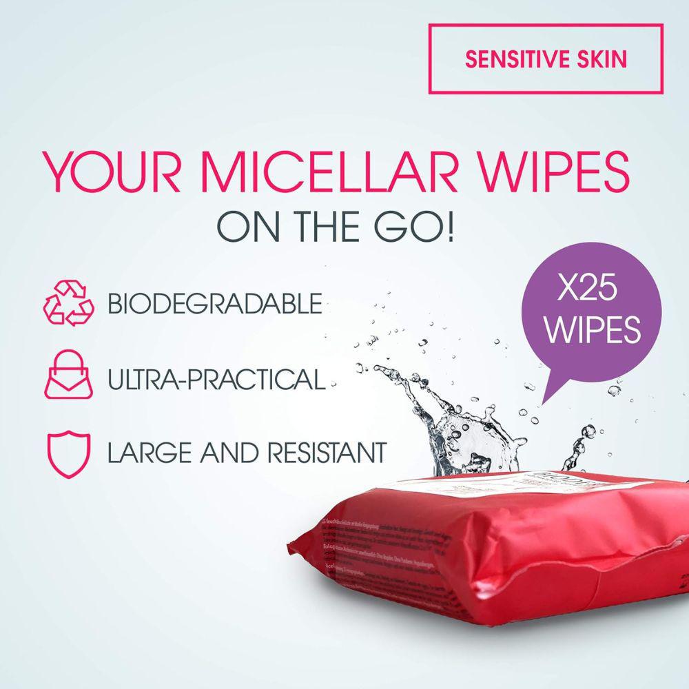 BIODERMA Sensibio H2O Wipes Ingredients 贝德玛粉水卸妆湿巾 25pcs