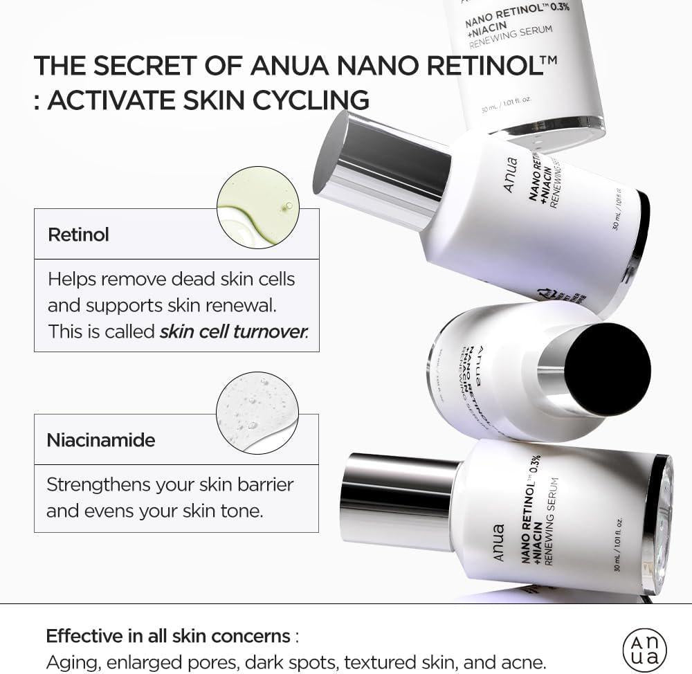 ANUA Nano Retinol 0.3% + Niacin Renewing Serum 韩国ANUA纳米视黄醇0.3%烟酰胺精华液 30mL