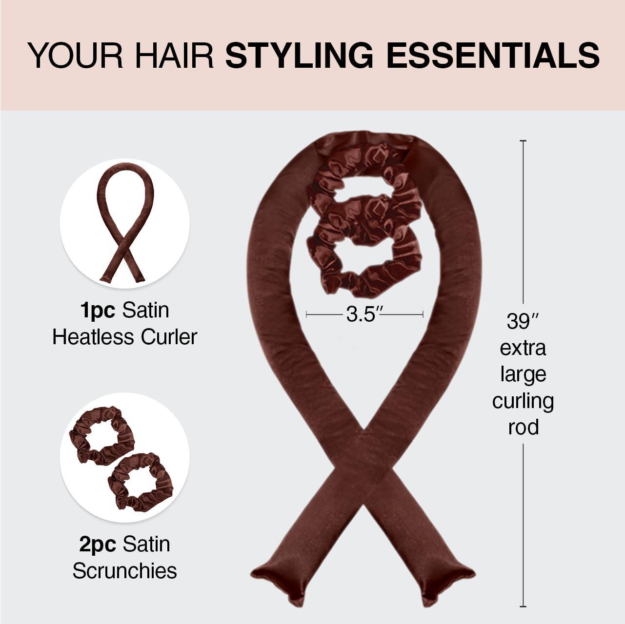 Kitsch Satin XL Heatless Curling Set in Chocolate 夜间无热巧克力色