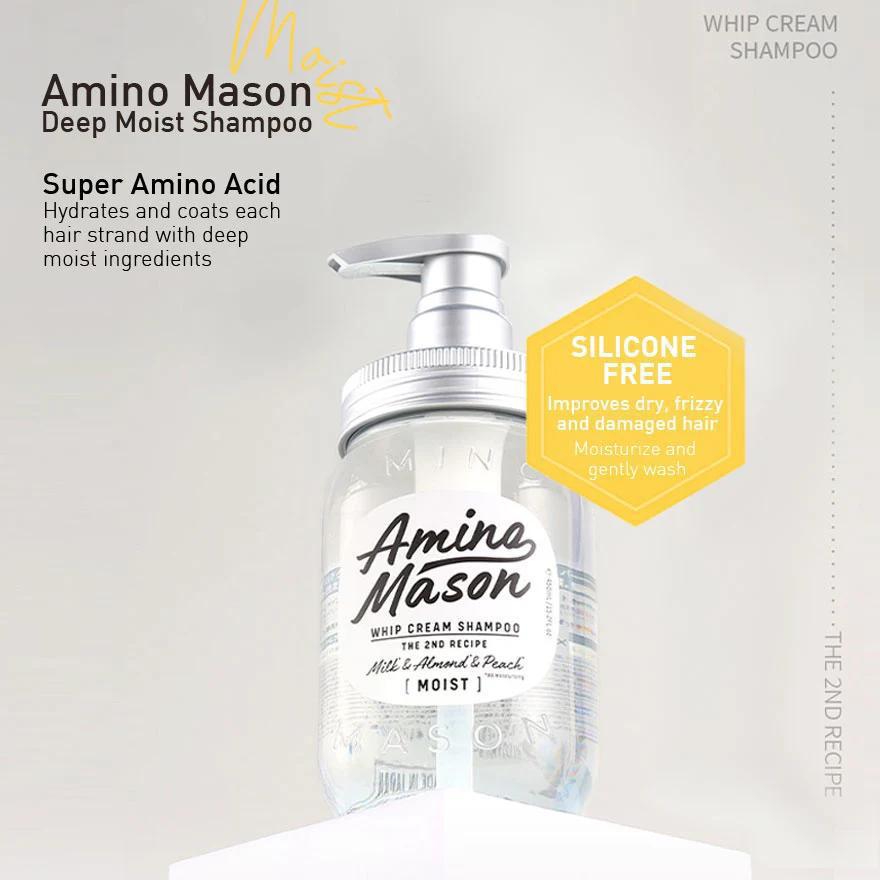Amino Mason Moist Whip Cream Shampoo 2nd 日本Amino Mason超级氨基酸新版滋润修复型洗发水 450mL