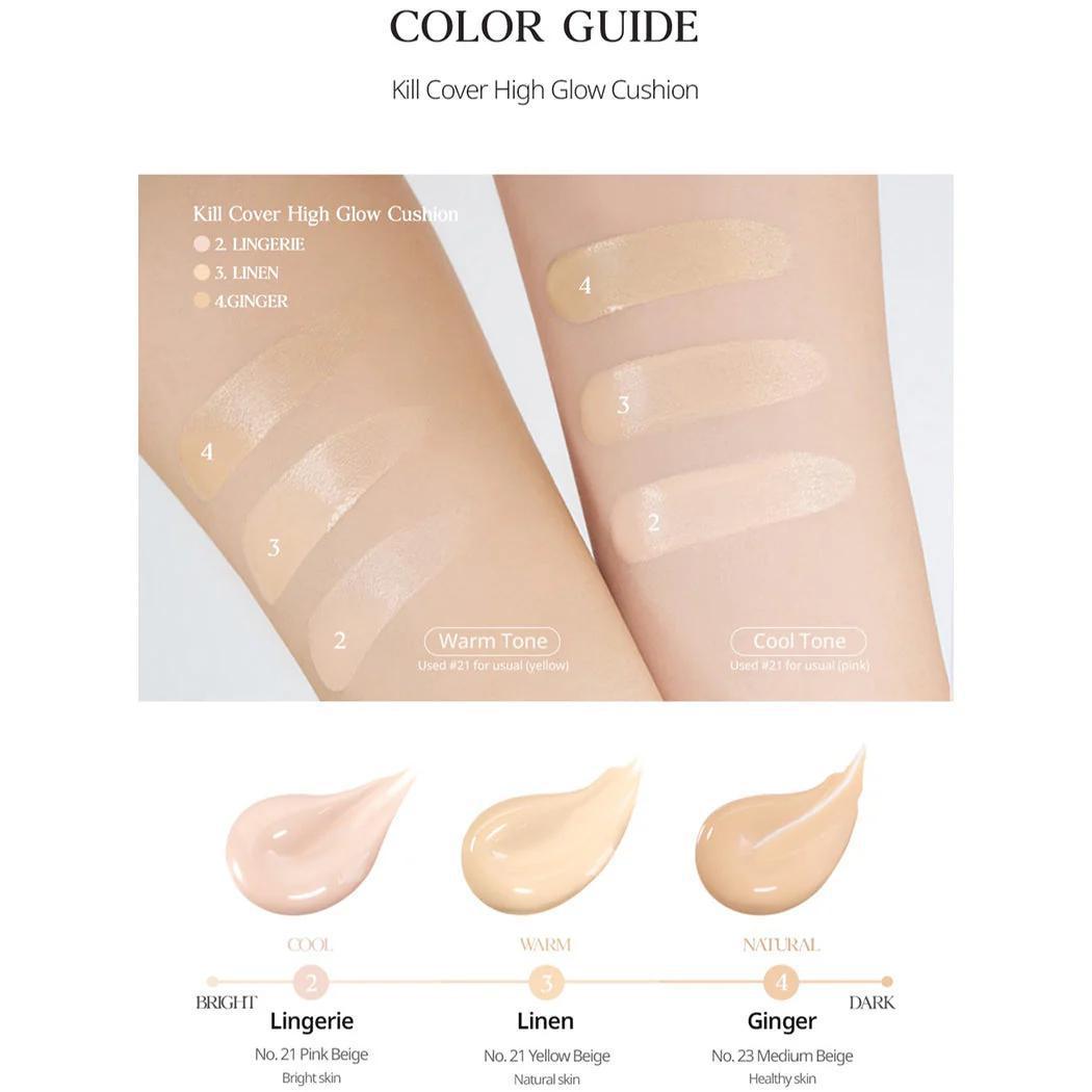 Clio Kill Cover High Glow Cushion 雨露光彩水光气垫 SPF50+ PA++++