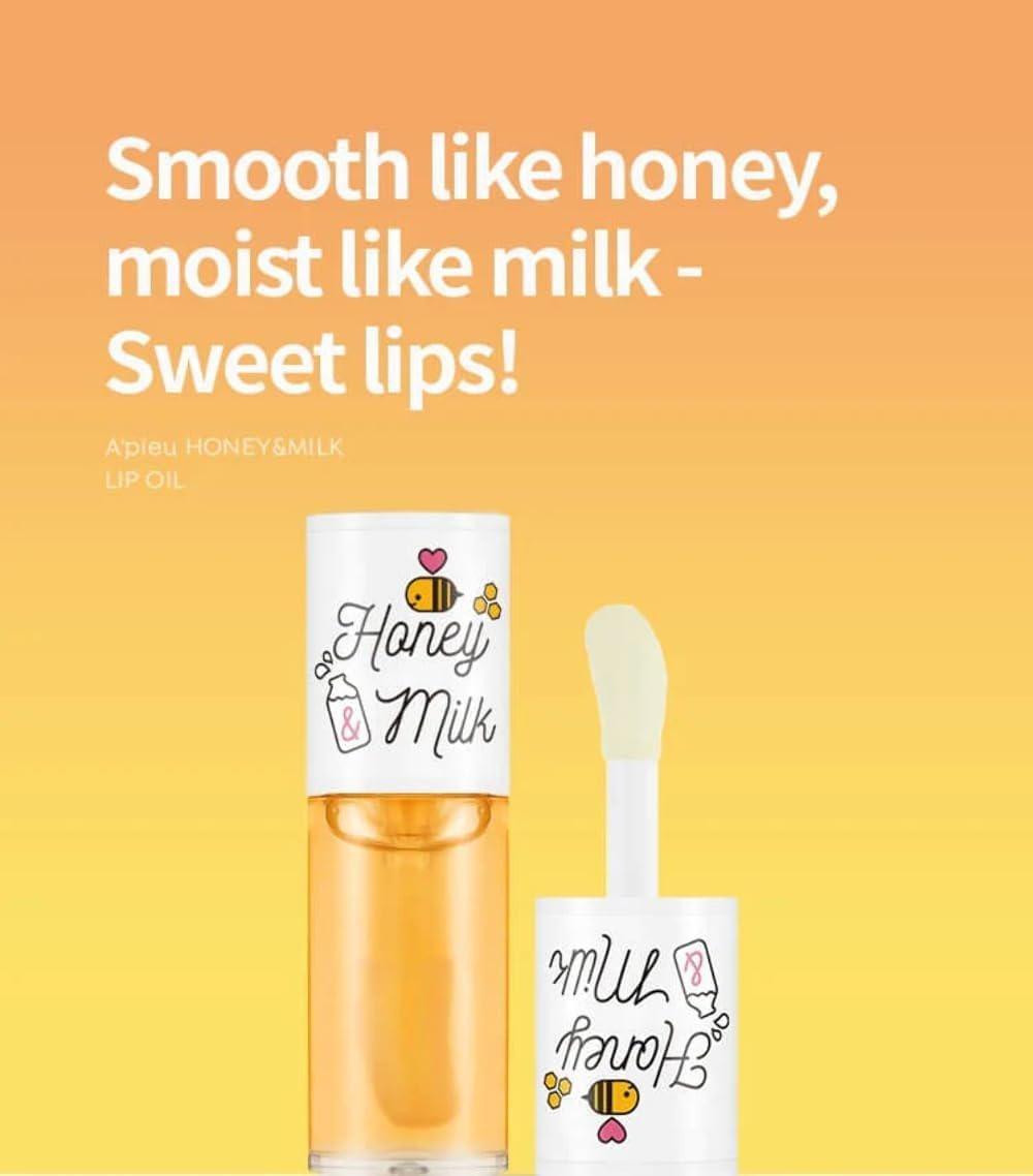 A'PIEU Honey & Milk Lip Oil 韩国A'PIEU蜂蜜牛奶润唇油 5g