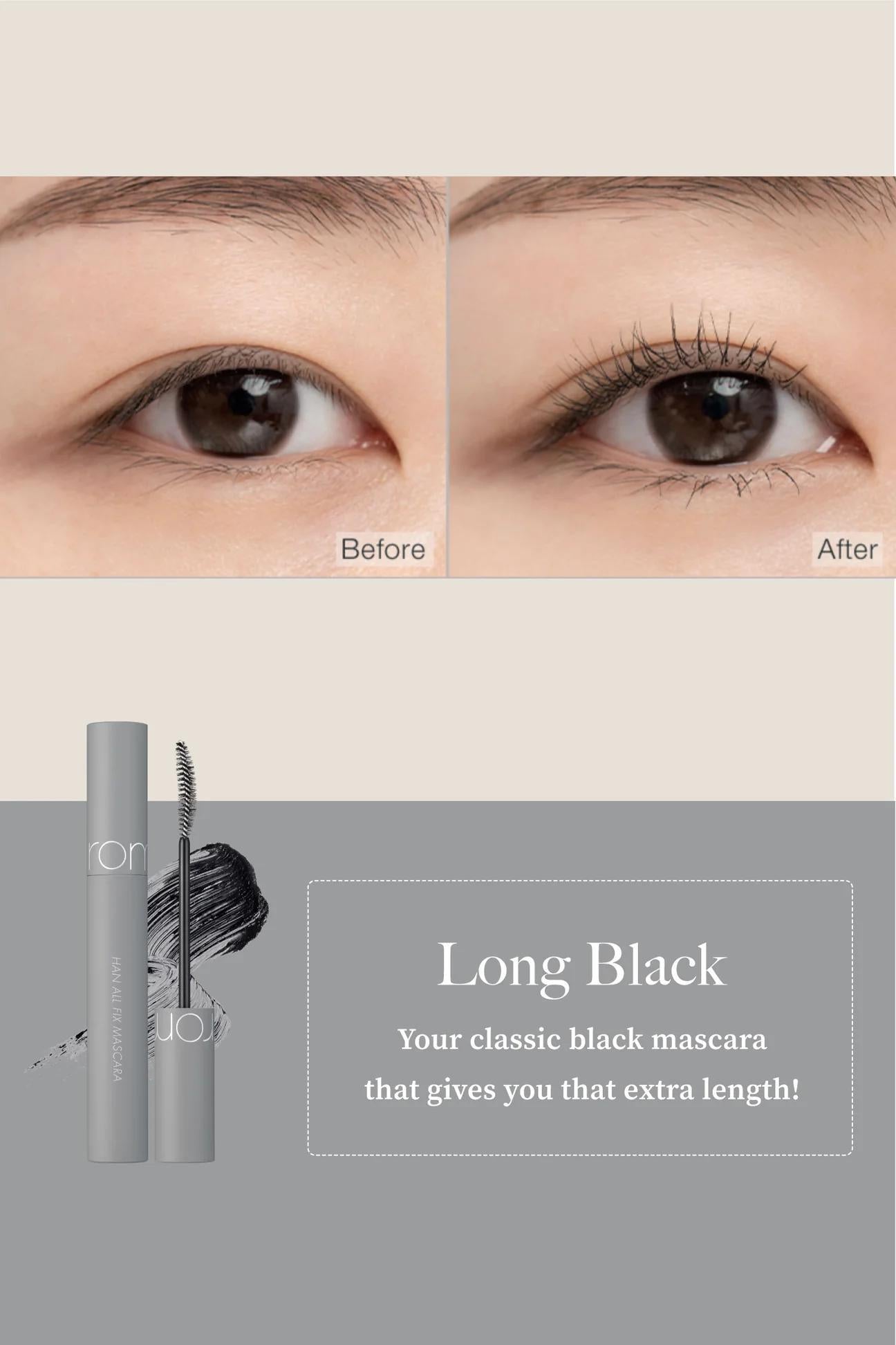 Rom&nd Han All Fix Mascara Long 柔魅得持久不晕染睫毛膏 7g