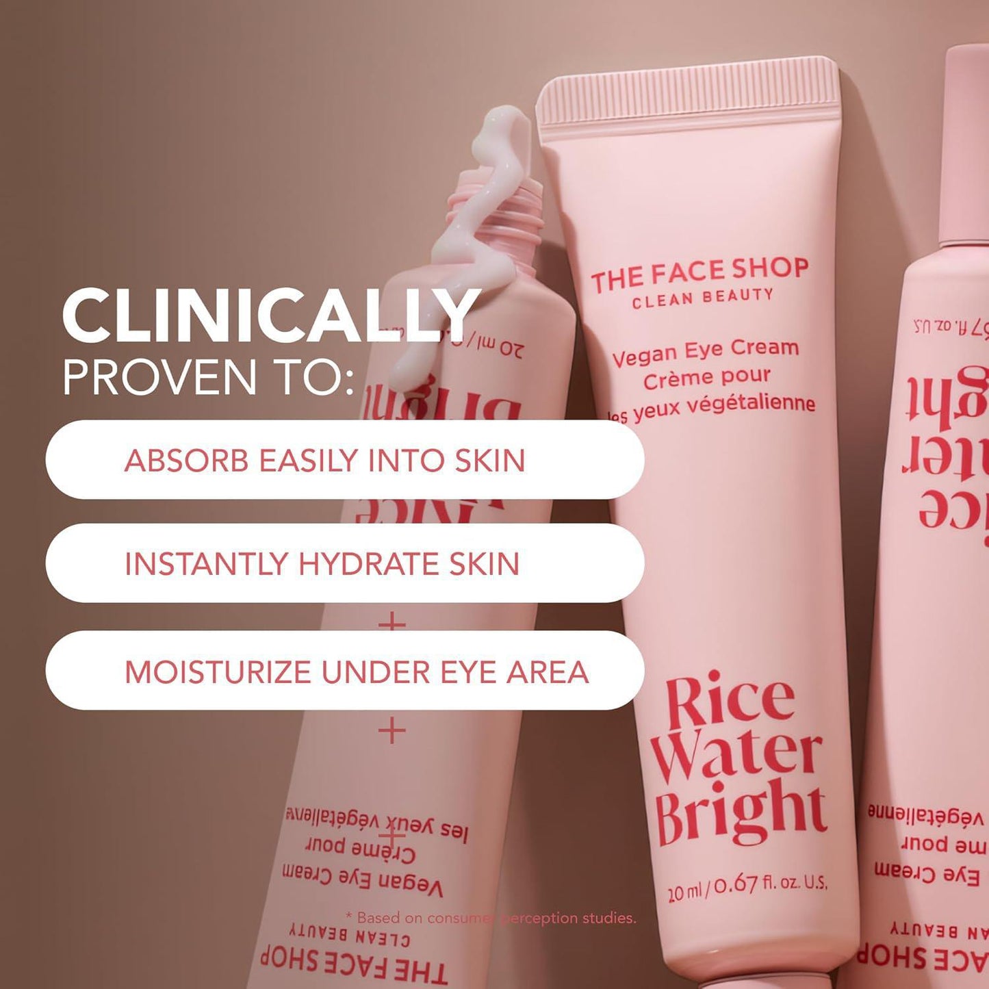 THE FACE SHOP Vegan Eye Cream Rice Water Bright 菲诗小铺米水亮白眼霜 20mL