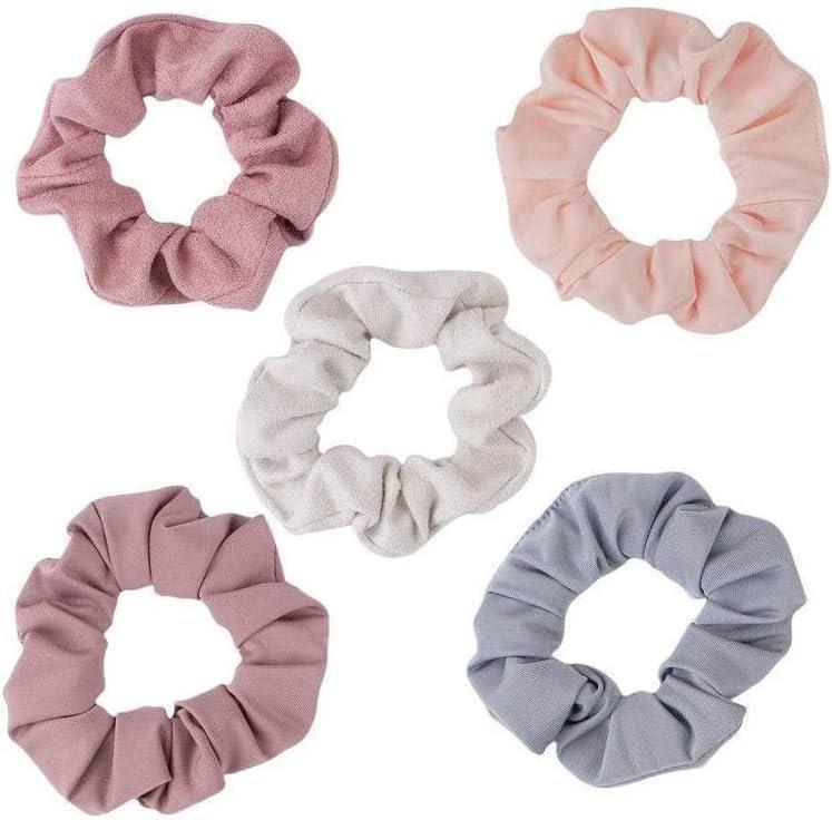 Kitsch Assored Textured Scrunchies 5pc Set 女士各式纹理发圈5件装