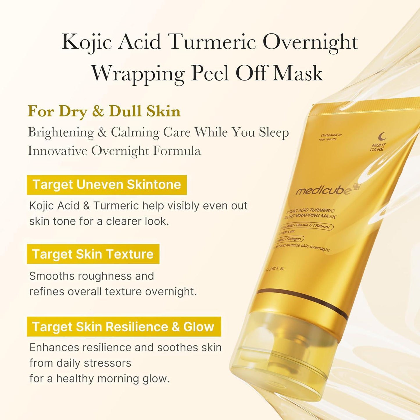 Medicube Kojic Acid Turmeric Night Wrapping Mask 美蒂秋芙曲酸姜黄夜间面膜 75mL