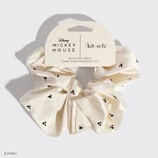Kitsch & Mickey and Minnie Recycled Fabric Scrunchie  米奇米妮联名水钻发圈