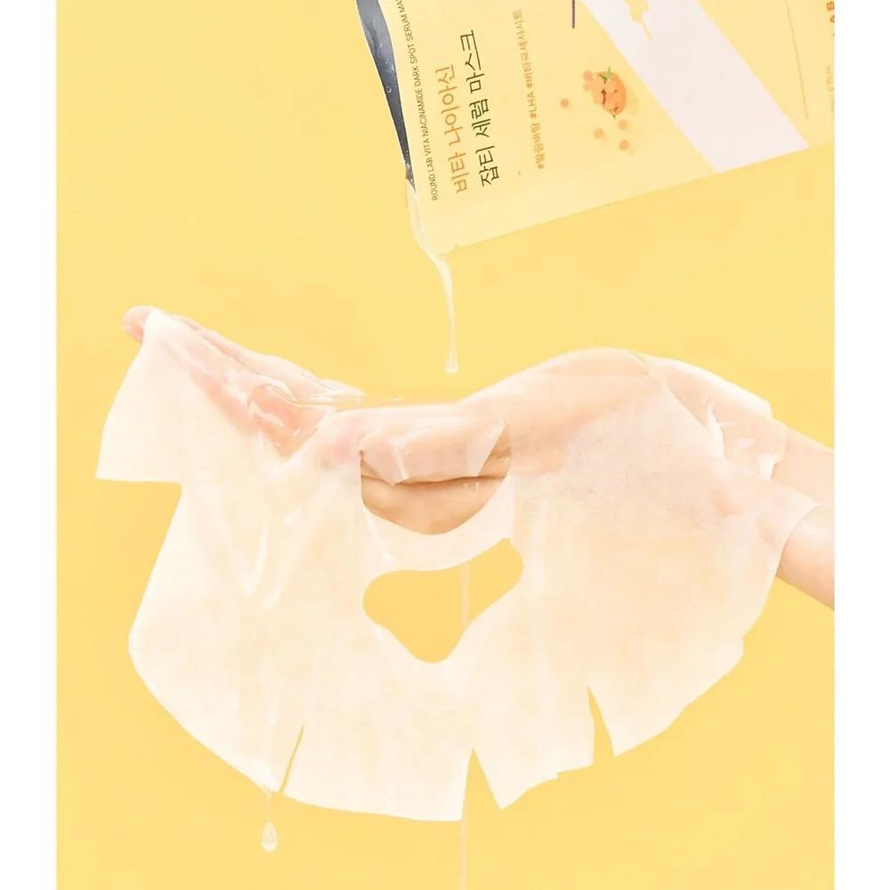 ROUND LAB Vita Niacinamide Dark Spot Serum Mask Pack 柔恩莱维他命烟酰胺祛斑亮白精华面膜