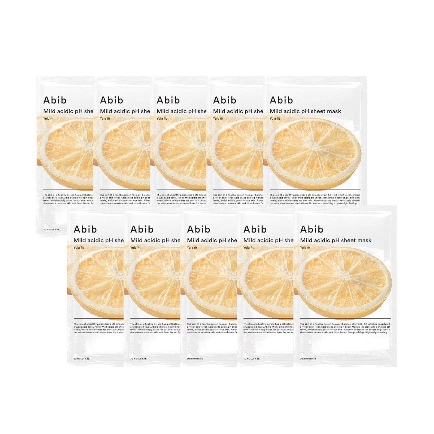 Abib Mild Acidic PH Sheet Mask- Yuja Fit 阿彼芙弱酸性柚子提亮滋润面膜