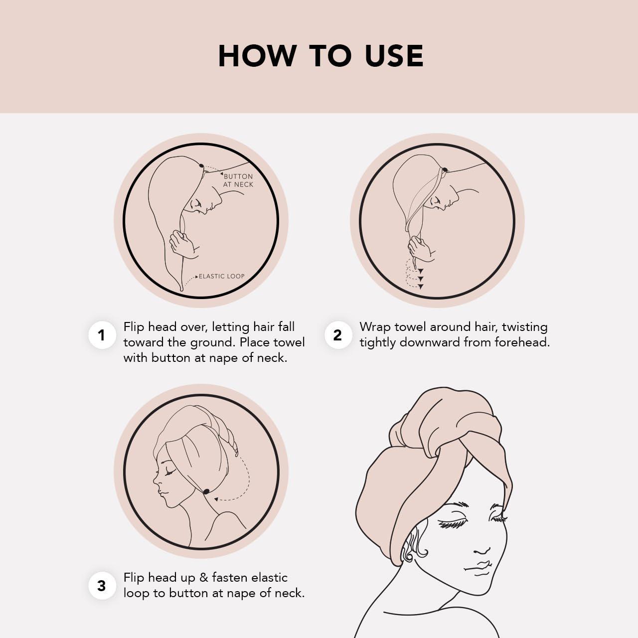 Kitsch Microfiber Quick Dry Hair Towel 女士超细纤维速干毛巾