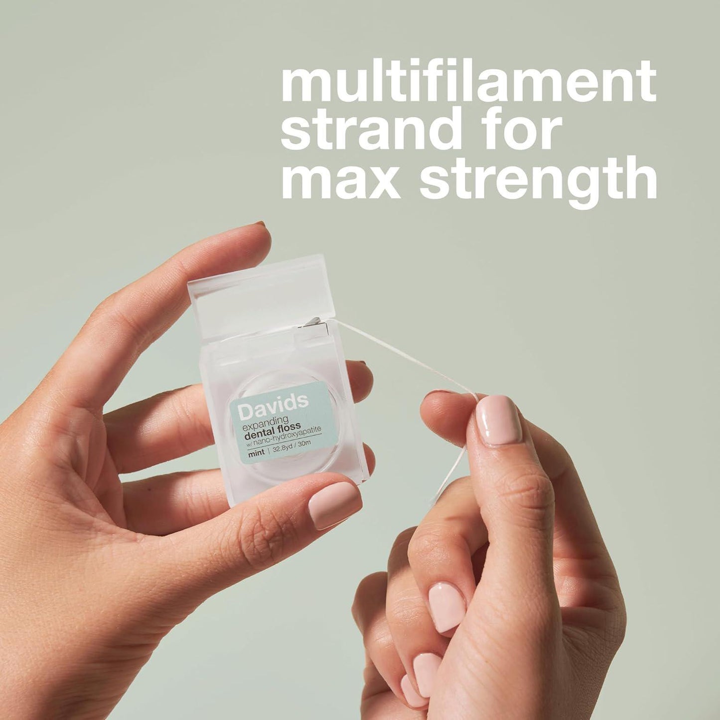 Davids Expanding Dental floss Refillable Dispenser 伸缩牙线薄荷味 30m