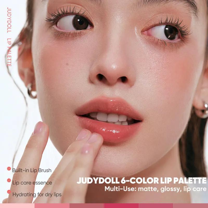 Judydoll 6-Color Multi-Use Lip Palette 橘朵6色多功能唇彩盘
