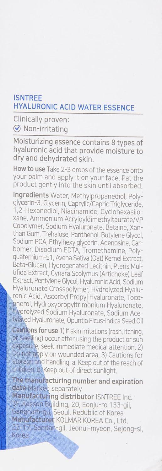 ✨保湿✨No.１(500)➕No.２(250) ISNTREE Hyaluronic Acid Water Essence 玻尿酸水感保湿精华
