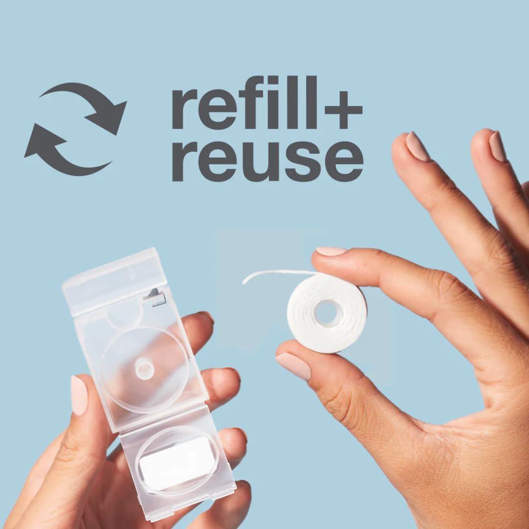 Davids Expanding Dental floss Refillable Dispenser 伸缩牙线薄荷味 30m