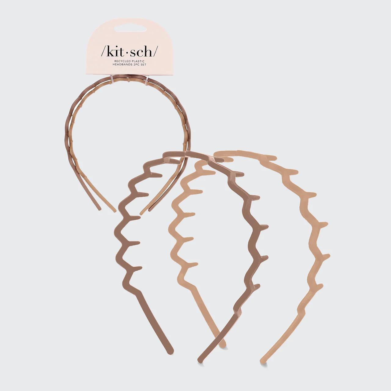 Kitsch Zig Zag Headband 2pc 隐形带齿波浪型塑料发箍 2件