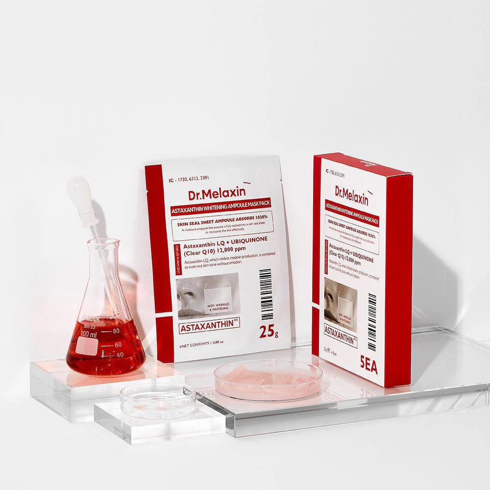 Dr.Melaxin Astaxanthin Whitening Ampoule Mask 虾青素美白面膜 5ea