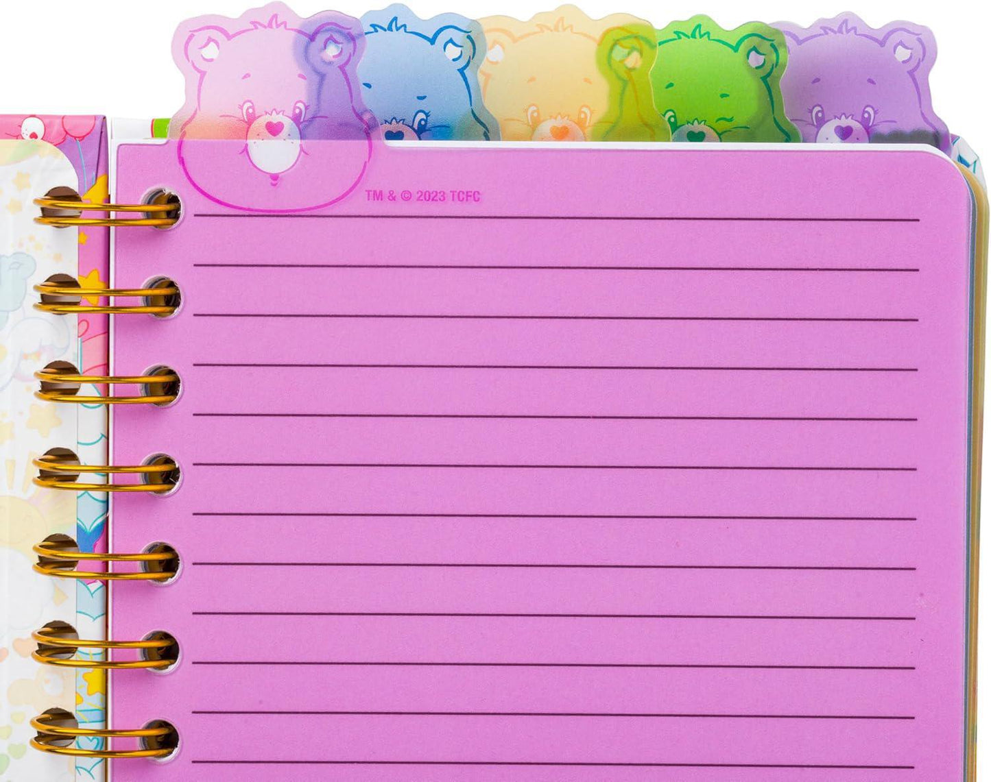 Care Bears Rainbow Stars 8” x 5” Spiral Tabbed Notebook 爱心熊彩虹星8”x5”螺旋标签笔记本