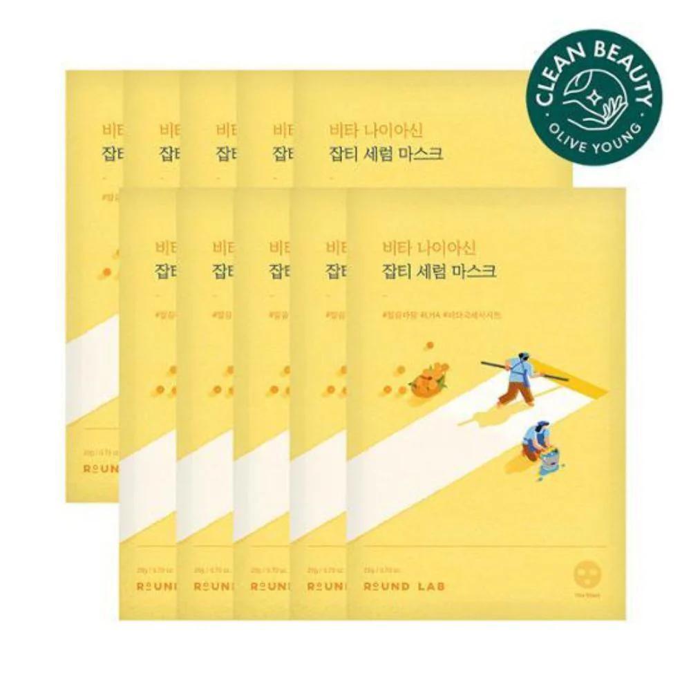 ROUND LAB Vita Niacinamide Dark Spot Serum Mask Pack 柔恩莱维他命烟酰胺祛斑亮白精华面膜
