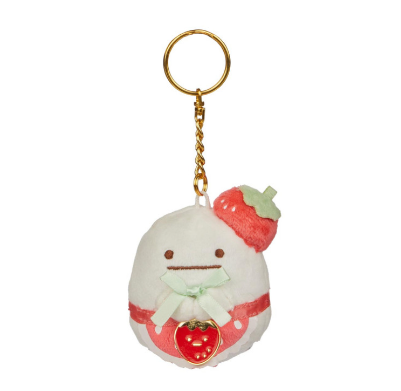 San-X Sumikkogurashi Obake San-X Original Strawberry Series Keychain 日本角落生物可爱钥匙扣挂件 1个