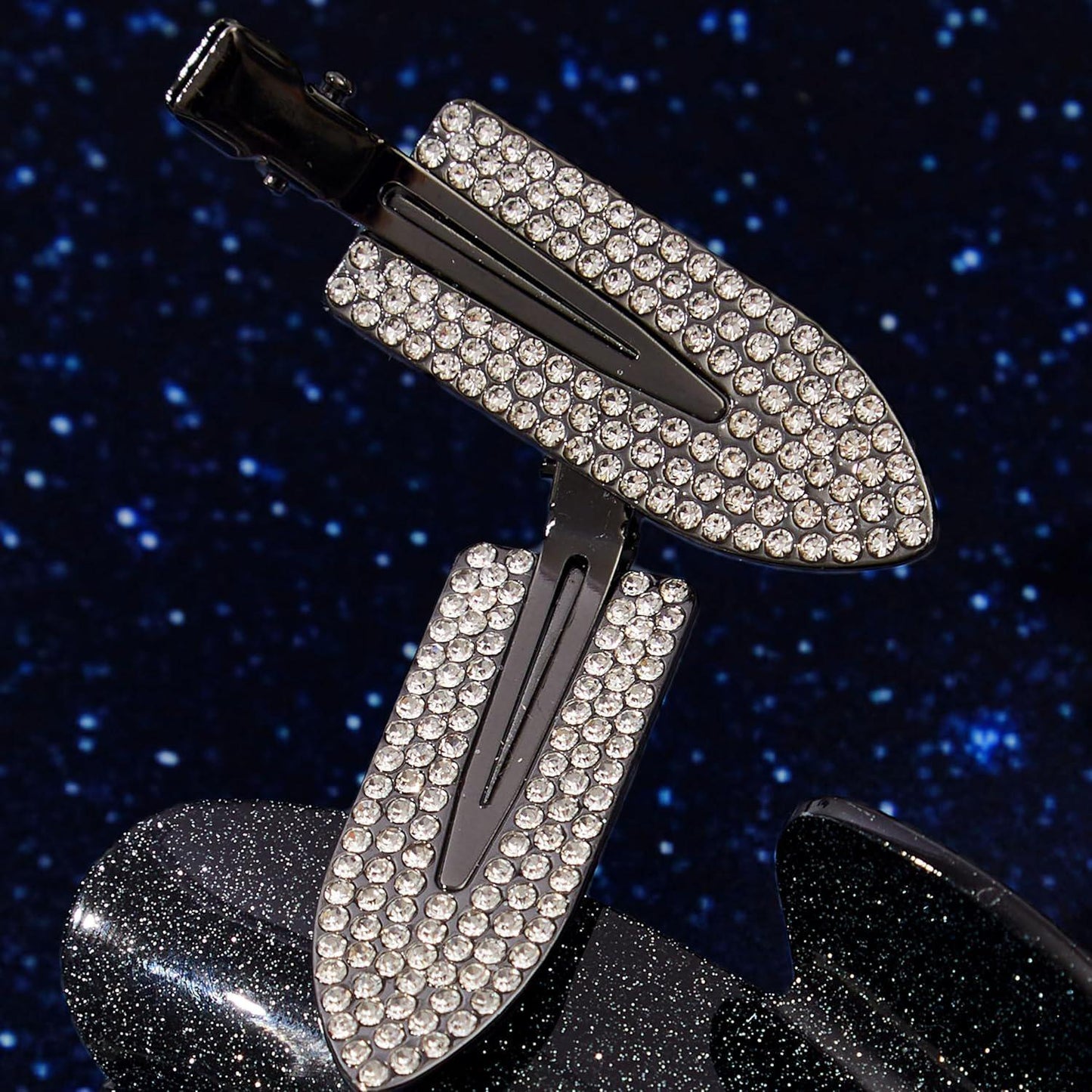 Kitsch Metal Rhinestone Creaseless Clips 2pc Set 金属水钻无痕发夹 2件