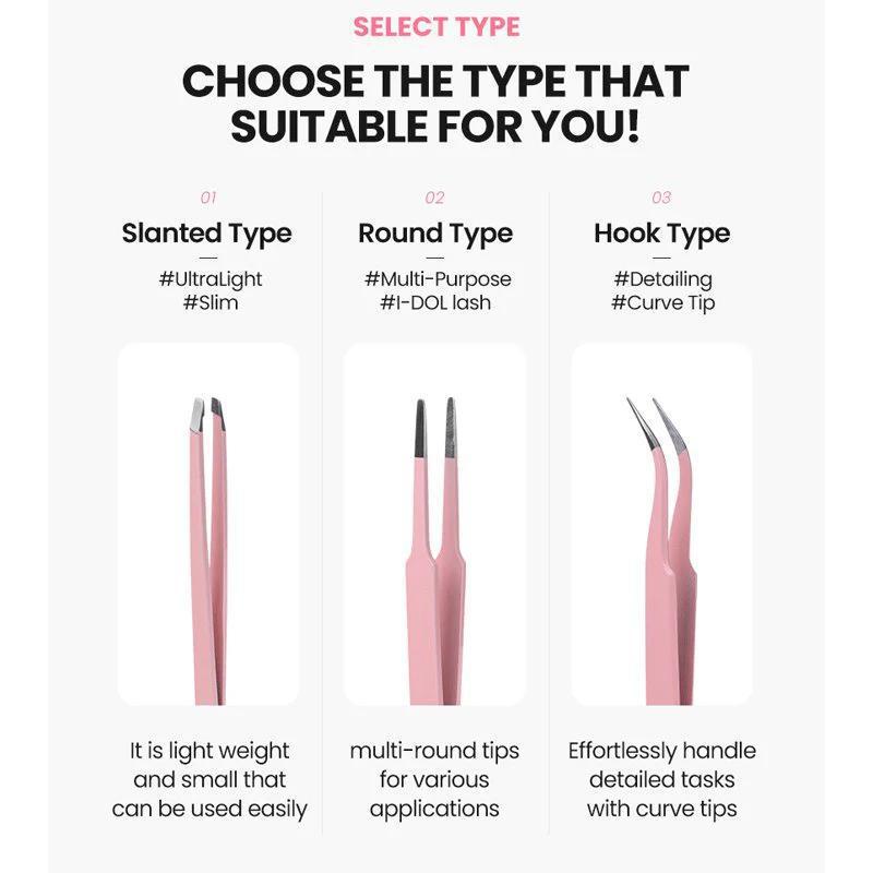 CCAM BBAK Pink Tweezer 粉色镊子睫毛夹