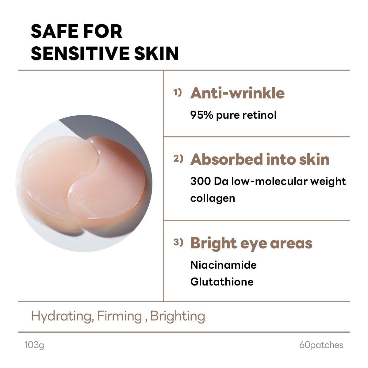 Mediheal Retinol Collagen Eye Ampoule Spot Patch 美迪惠尔视黄醇胶原蛋白保湿抗衰眼膜 60pcs