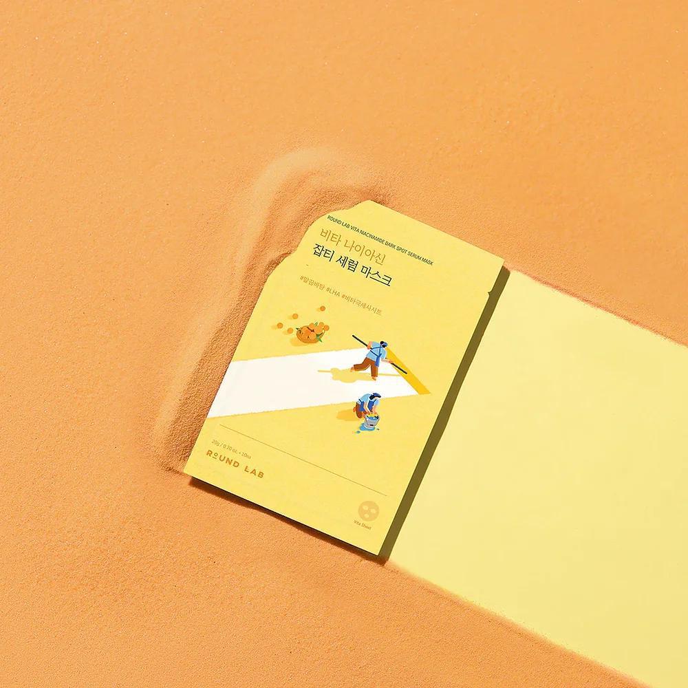 ROUND LAB Vita Niacinamide Dark Spot Serum Mask Pack 柔恩莱维他命烟酰胺祛斑亮白精华面膜