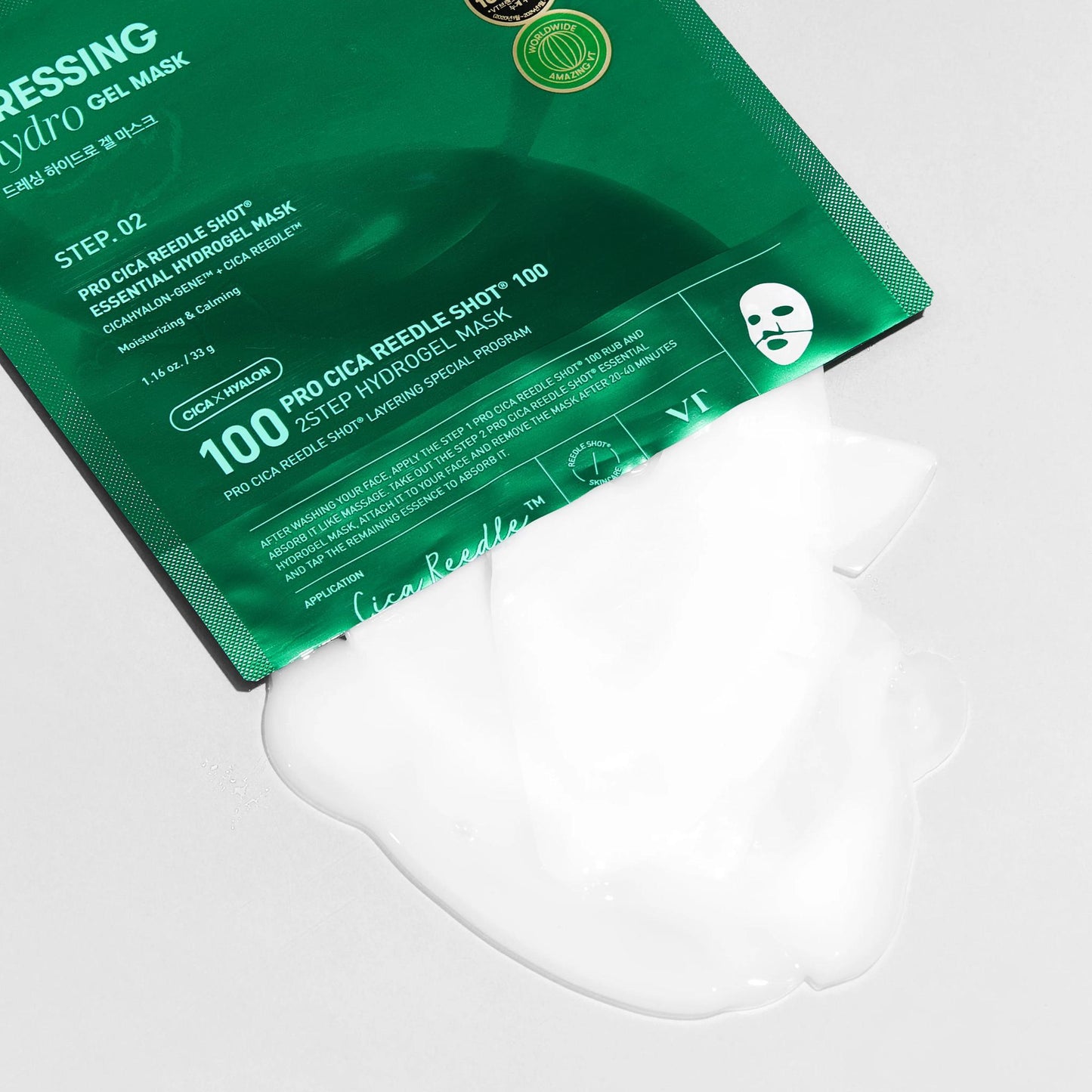 VT COSMETICS Pro Cica Reedle Shot 100 薇缔积雪草胶原蛋白两步曲精华面膜 1pc