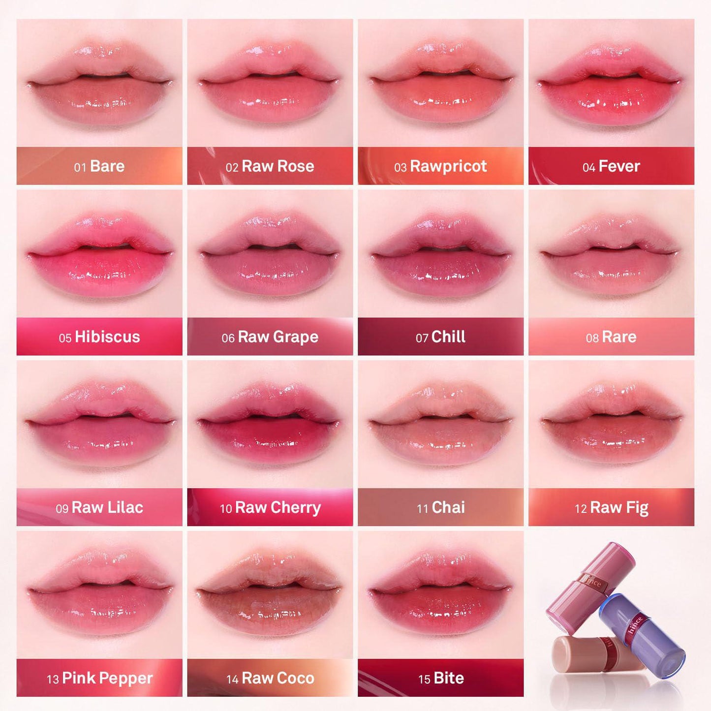 Hince Raw Glow Gel Tint 蕙思镜面水光唇釉