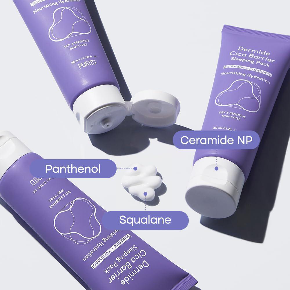 Purito SEOUL Dermide Cica Barrier Sleeping Pack 韩国积雪草睡眠免洗面膜补水舒缓屏障夜间修复 80mL