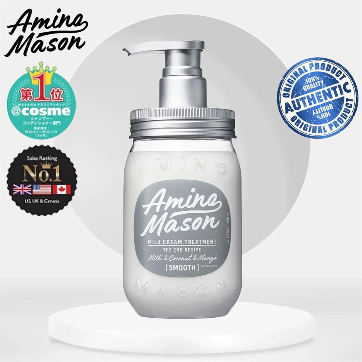 Amino Mason Smooth Whip Cream Shampoo / Treatment 2nd Recipe 日本Amino Mason第二代超级氨基酸清爽柔顺洗护 450mL