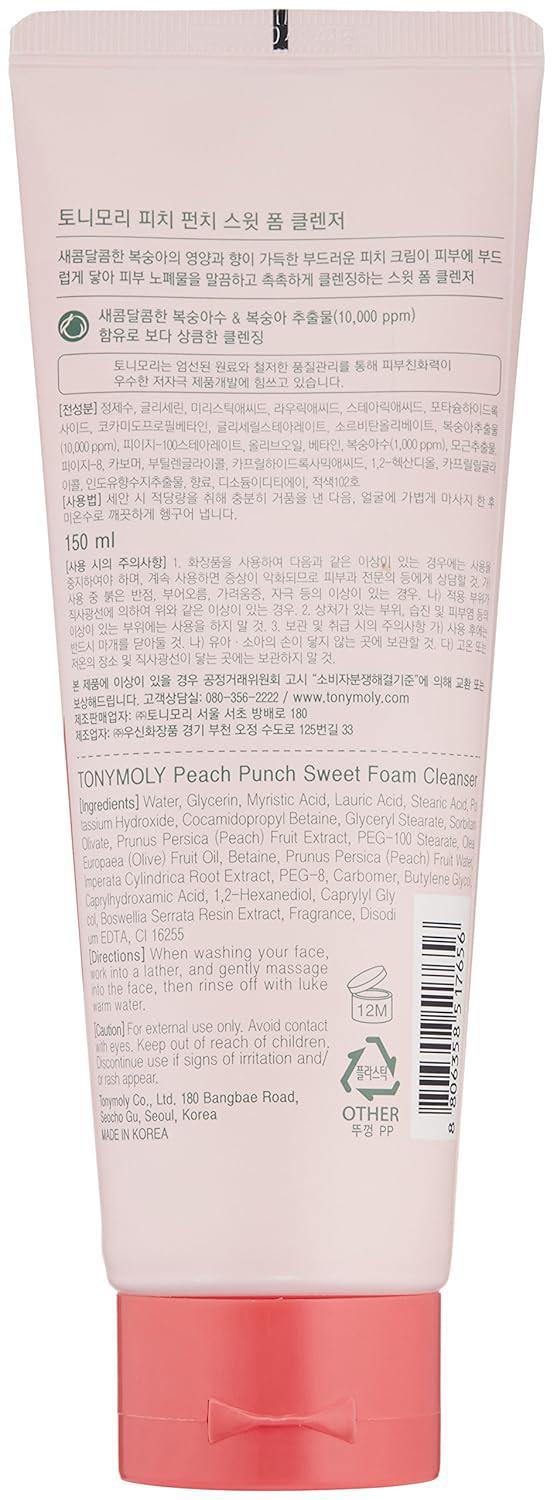 TONYMOLY Peach Punch Sweet Foam Cleanser 魔法森林蜜桃味泡沫洁面乳 150mL
