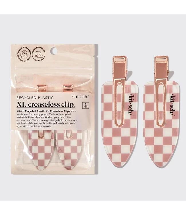 Kitsch Recycled Plastic XL Creaseless Clips 2pc Set 塑料无折痕发夹时尚化妆发夹 XL  2 个