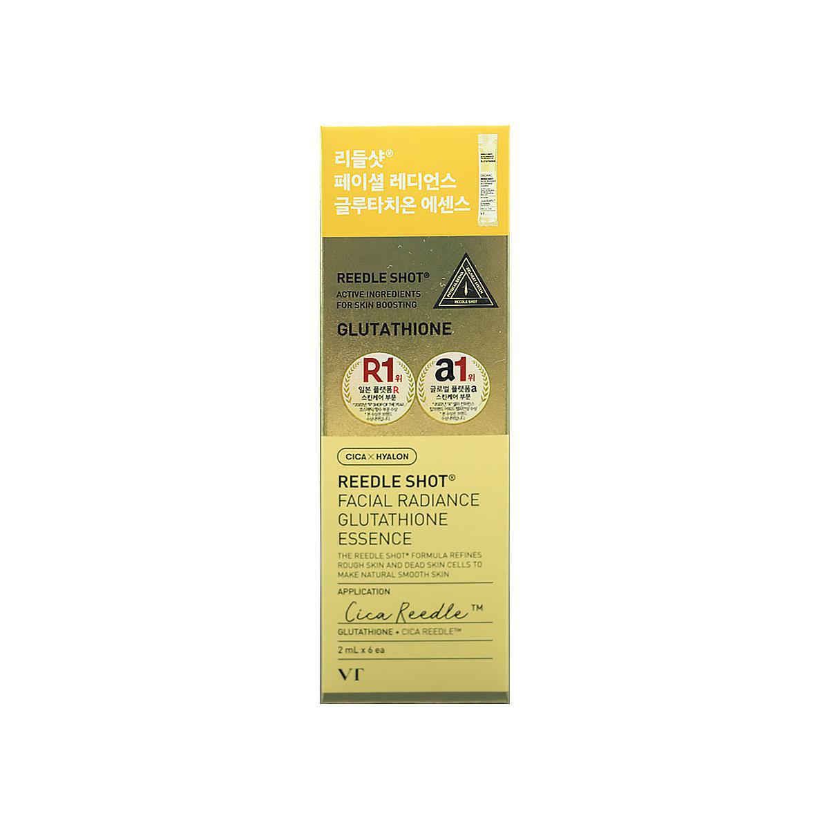 reedle shot glutathione [PACK OF 2] VT Reedle Shot Facial Radiance Glutathione Essence 2ml x 6ea VT  리들샷 페이셜 레디언스 글루타치온 에센스 2ml x 6개입