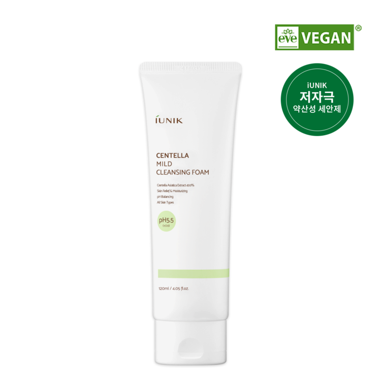 IUNIK Centella Mild Cleansing Foam 艾侑妮积雪草温和洁面泡沫 120mL
