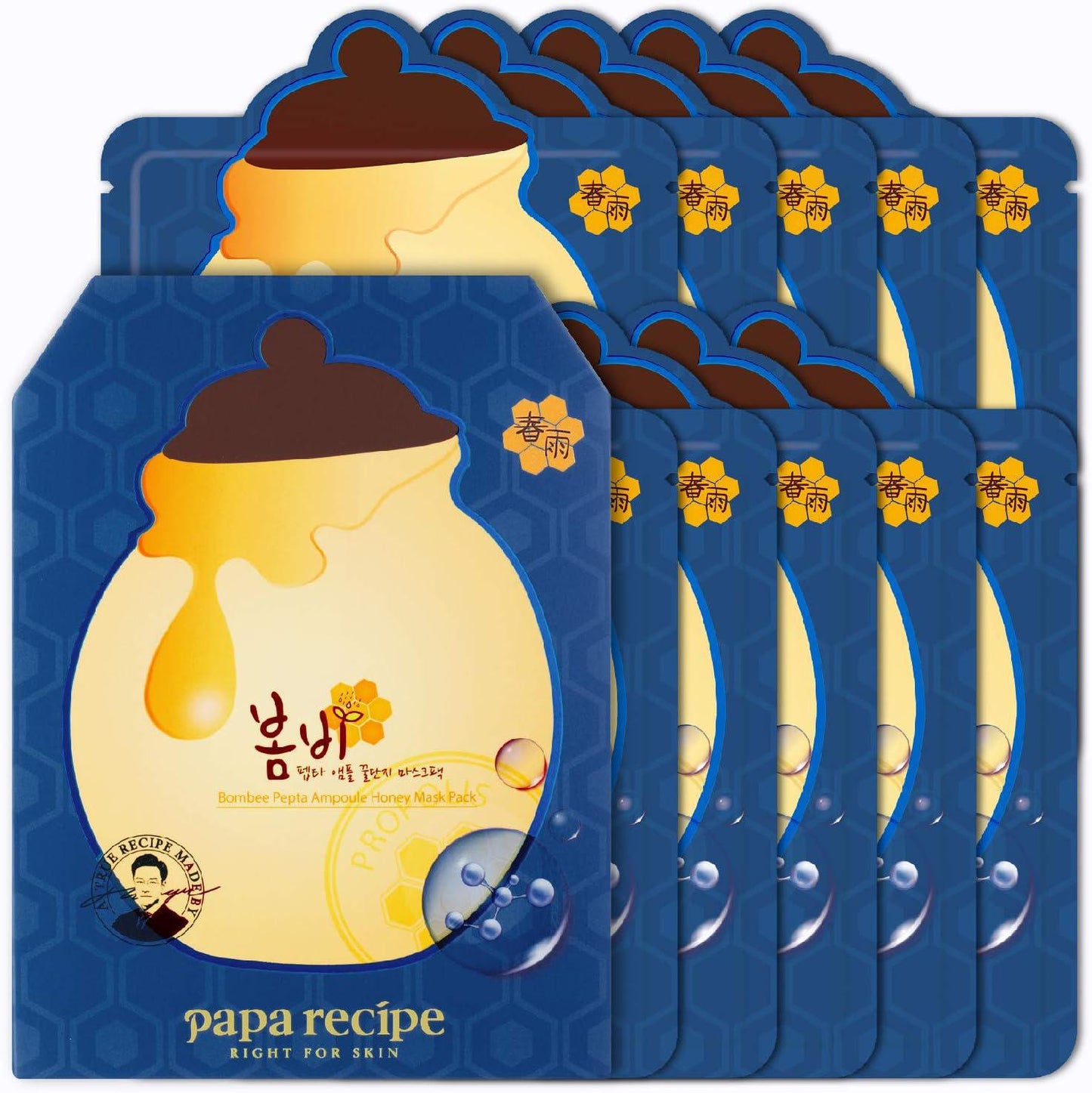 Papa Recipe Bombee Sheet Mask Blue 春雨保湿蜂蜜面膜